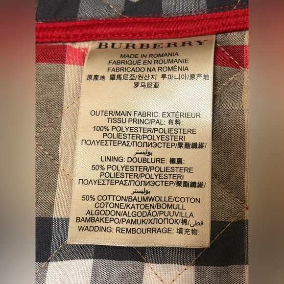 Burberry Red Quilted Puffer Jacket - Picture 16 of 17